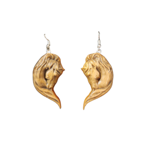 Handcarved Horsehead Pendant & Earrings